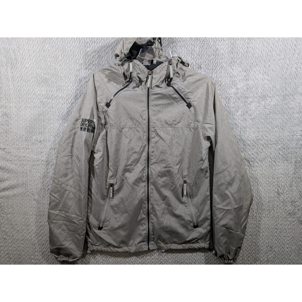 Superdry Original Windcagoule Jkt Mens Grey Full Zip Hooded Windbreaker Jacket